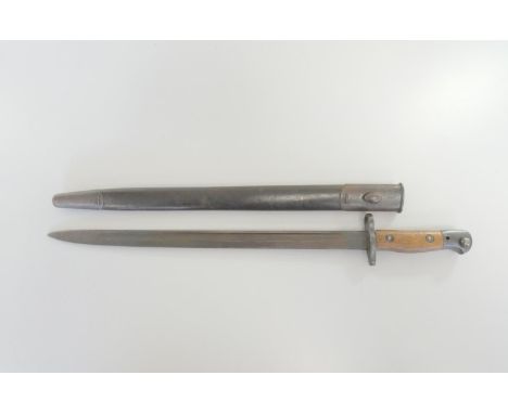 British 1907 Pattern bayonet, the ricasso bearing maker's mark ''Wilkinson'' and dated October 1916. Complete with scabbard. 