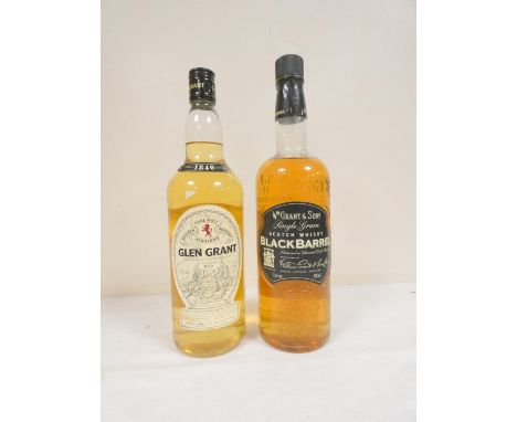 Glen Grant pure malt scotch whisky, 1 Litre, 40% vol, with Black Barrel single grain scotch whisky, Matured in charred oak ba