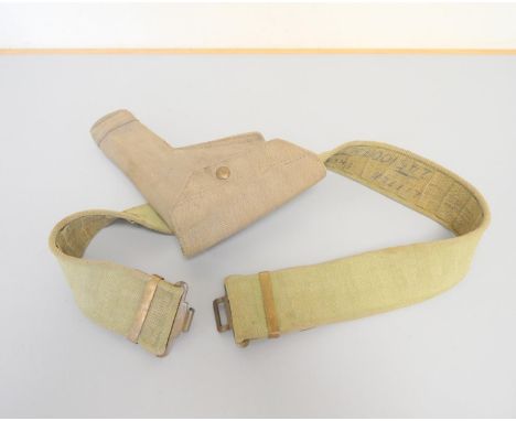 WW2 1944 British Army khaki belt with holster by ME.Co.