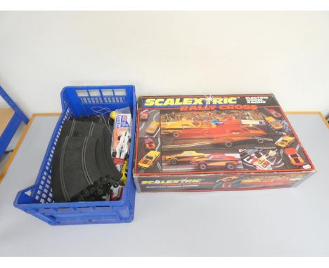 Scalextric Rally Cross boxed racing set, along with a selection of track and vehicles.&nbsp;(2)