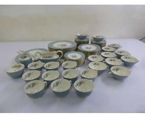 Royal Doulton Rose Elegans part dinner and tea service to include plates, bowls, serving dishes, cups and saucers  (49)