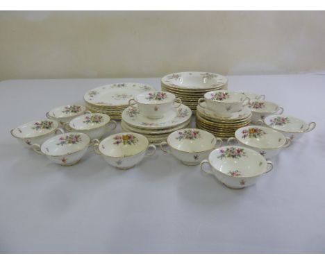 Minton Marlow part dinner service to include dinner plates side plates, soup bowls, A/F (52)