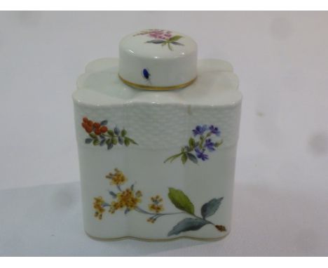 Herend porcelain hand painted rectangular tea caddy decorated with floral sprays, marks to the base