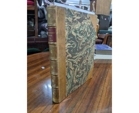 Book - The Chippendale Period of English Furniture - K Warren Clouston, London 1897, marbled boards with brown leather corner