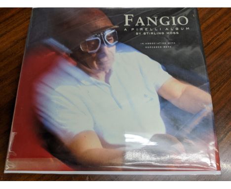 Fangio - a Pirelli album by Sterling Moss in association with Mercedes Benz, 1st Ed 1991, signed on paste in book plate to fr