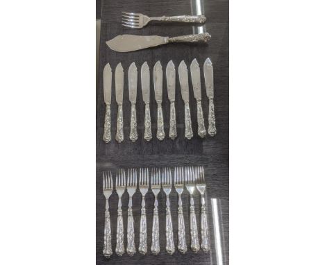 A collection of silver handled cutlery and flatware, made by Yates brothers made in Sheffield mostly dated 1927Location If th