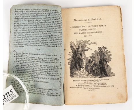 CHAPBOOKS - Literary Miscellany: containing Humourous Pieces, Poughnill, 1801, small 8vo, original printed wrappers. With 3 o