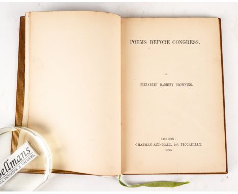 BROWNING, Elizabeth Barrett (1806-61).  Poems Before Congress, London, 1860, 8vo, half title, contemporary crushed morocco by