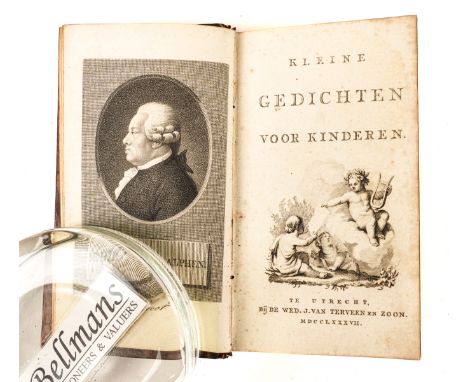 VAN ALPHEN, Hieronymous (1746-1803).  Kleine Gedichten voor Kinderen, Utrecht, 1787 [?but later], small 8vo, engraved portrai