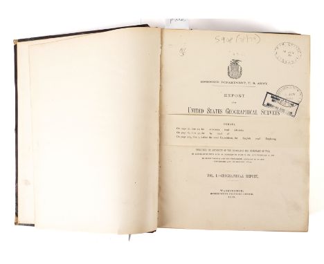 Report upon United States Geographical Surveys West of the One Hundredth Meridian, in Charge of Capt. Geo. M. Wheeler. Washin