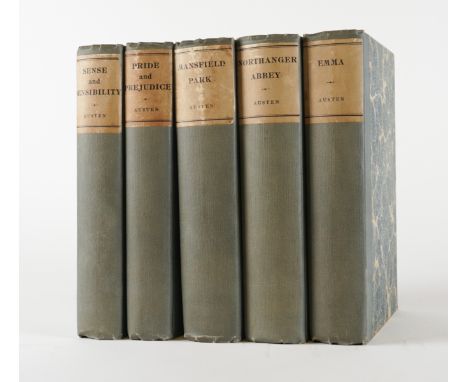 AUSTEN, Jane (1775-1817). The Novels, Oxford, 1923, 5 volumes, large 8vo, coloured frontispieces, original buckram-backed boa