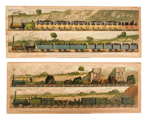 RAILWAYS - Raphael Tuck (pub.). "Plate I. A Train of the First Class ... Plate II. A Train of the Second Class." [And:] "Plat
