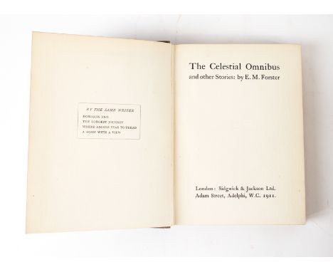 FORSTER, E. M. (1879-1970). The Celestial Omnibus and other Stories, London, 1911, square 8vo, original decorated cloth and e