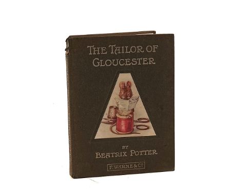 POTTER, Beatrix (1866-1943). The Tailor of Gloucester, London, 1903, 12mo, 27 coloured plates by Beatrix Potter, original boa