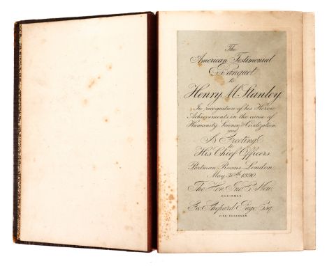 STANLEY, Henry Morton (1841-1904) - The American Testimonial Banquet to Henry M. Stanley, London, 1890, 6 photographs and the