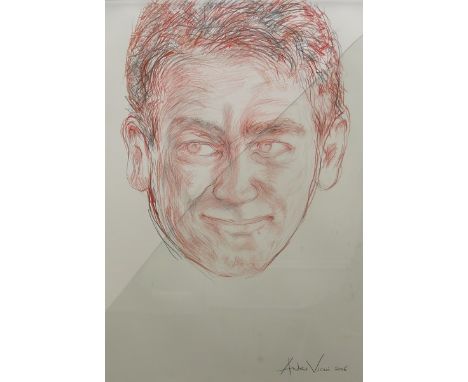 Andrew Vicari - Kenneth BranaghDESCRIPTION: Sketch; Signed Andrew Vicari 2006; Sanguine et crayon noir sur papier (Blood red 