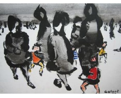 Rene Gallant - Sur la GlaceDESCRIPTION: 'On the ice'; Signed Galant 85 (lower right); Oil on canvas; Framed; Circa 1985VISUAL