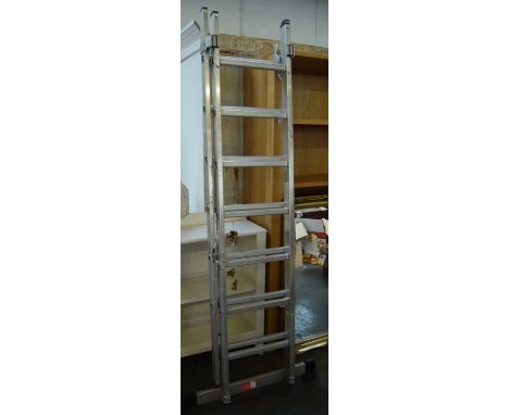 An aluminium extending two part ladder