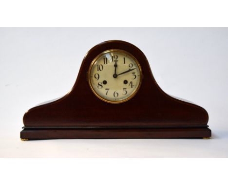 An Edwardian mantel clock with arabic numerals 52 x 28cmH