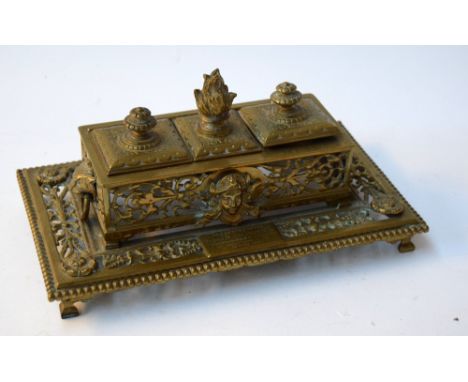 Late 19th century renaissance style desk inkwell