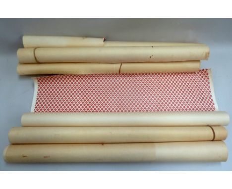 Six rolls of vintage 70s geometrical wallpaper