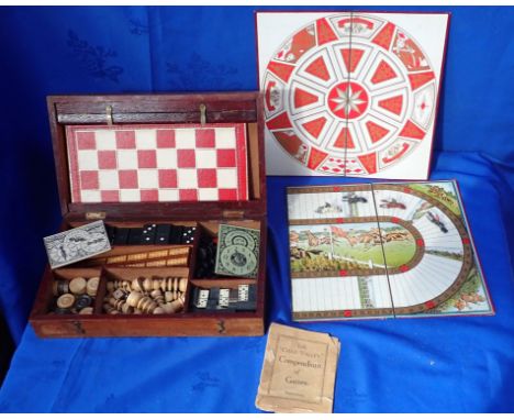 A GAMES COMPENDIUM MADE BY CHAD VALLEY early 20th century, including chess, draughts, backgammon, dominoes, cribbage, horse r