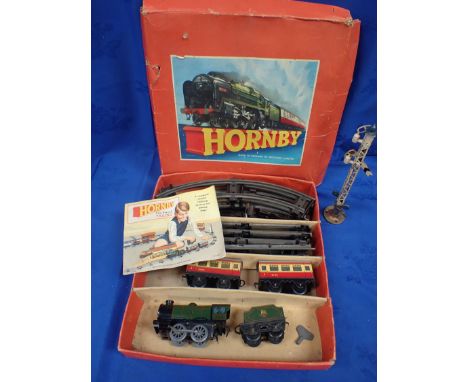 A HORNBY CLOCKWORK PASSENGER TRAIN SET No.21 boxed, with leaflet (some damage to box)