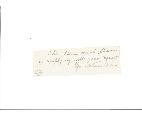 James Bruce, 8th Earl of Elgin 2x7 signed ALS letter. James Bruce, 8th Earl of Elgin and 12th Earl of Kincardine, (20 July 18