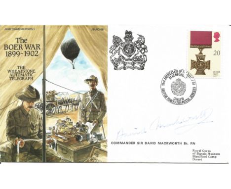 Commander Sir David Mackworth signed The Boer War cover Army Communications 5 JS(AC)69. The Wheatstone Automatic Telegraph. V