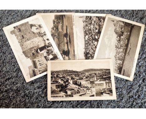 Palestine postcard collection 5 mint postcards printed by B. Livadas, Caitsicos (Cairo) Nazareth, Jerusalem, Jaffa Gate and J