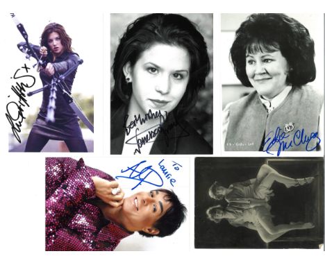 TV/Music signed photo collection. 28 photos some may be printed. Assorted sizes. Some of names included are Trevor Nunn, Maur