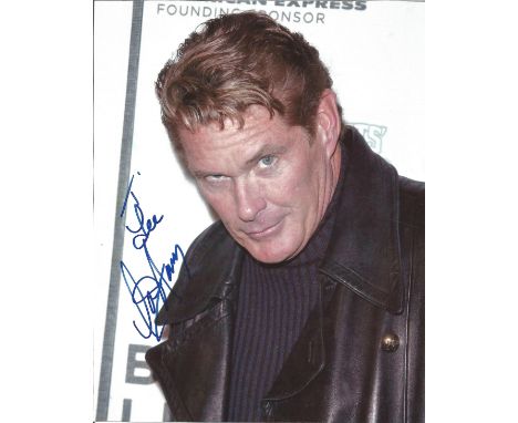 David Hasselhoff signed 10 x 8 colour Portrait Photo, from in person collection autographed at ITV Studios London 2015. Good 