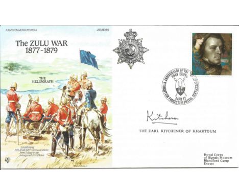 The Earl Kitchener of Khartoum signed The Zulu War cover Army Communications 4 JS(AC)59. The Heliograph. Tennyson GB stamp. 1