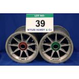 Two OZ 2014 F1 Front Wheel Rims, fitted Captive Wheel Nuts & Tyre Pressure Monitoring
