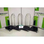Four Stainless Steel Tyre Movers each complete with Plastic Platform