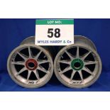 Two OZ 2014 F1 Front Wheel Rims, fitted Captive Wheel Nuts & Tyre Pressure Monitoring