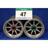 Two OZ 2014 F1 Front Wheel Rims, fitted Captive Wheel Nuts & Tyre Pressure Monitoring