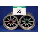 Two OZ 2014 F1 Front Wheel Rims, fitted Captive Wheel Nuts & Tyre Pressure Monitoring