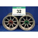 Two OZ 2014 F1 Front Wheel Rims, fitted Captive Wheel Nuts & Tyre Pressure Monitoring