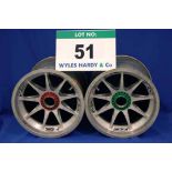 Two OZ 2014 F1 Front Wheel Rims, fitted Captive Wheel Nuts & Tyre Pressure Monitoring