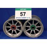 Two OZ 2014 F1 Front Wheel Rims, fitted Captive Wheel Nuts & Tyre Pressure Monitoring