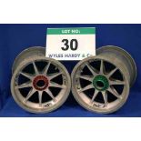 Two OZ 2014 F1 Front Wheel Rims, fitted Captive Wheel Nuts & Tyre Pressure Monitoring
