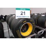 Two 2011 Show Front Wheel Rims mounted with PIRELLI Slick Show Tyres (One Front & One Rear)