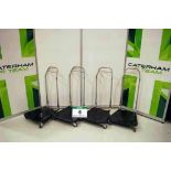 Four Stainless Steel Tyre Movers each complete with Plastic Platform