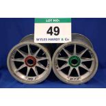 Two OZ 2014 F1 Front Wheel Rims, fitted Captive Wheel Nuts & Tyre Pressure Monitoring