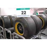 Two 2012 Show Front Wheel Rims mounted with PIRELLI Slick Show Tyres