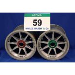 Two OZ 2014 F1 Front Wheel Rims, fitted Captive Wheel Nuts & Tyre Pressure Monitoring
