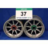 Two OZ 2014 F1 Front Wheel Rims, fitted Captive Wheel Nuts & Tyre Pressure Monitoring