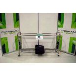A Stainless Steel Double Stack Tyre Rack complete with Pole & End Soft Covers
