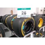 Two 2013 Show Rear Wheel Rims mounted with PIRELLI Slick Show Tyres